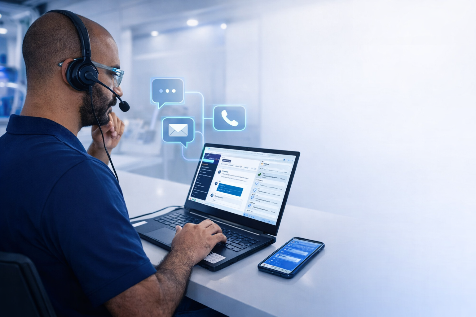 Especialista de ServiciosNW brindando soporte tecnico